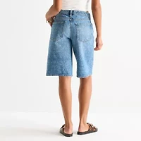 Arizona Womens 12 1/4" Low Rise Juniors Denim Short