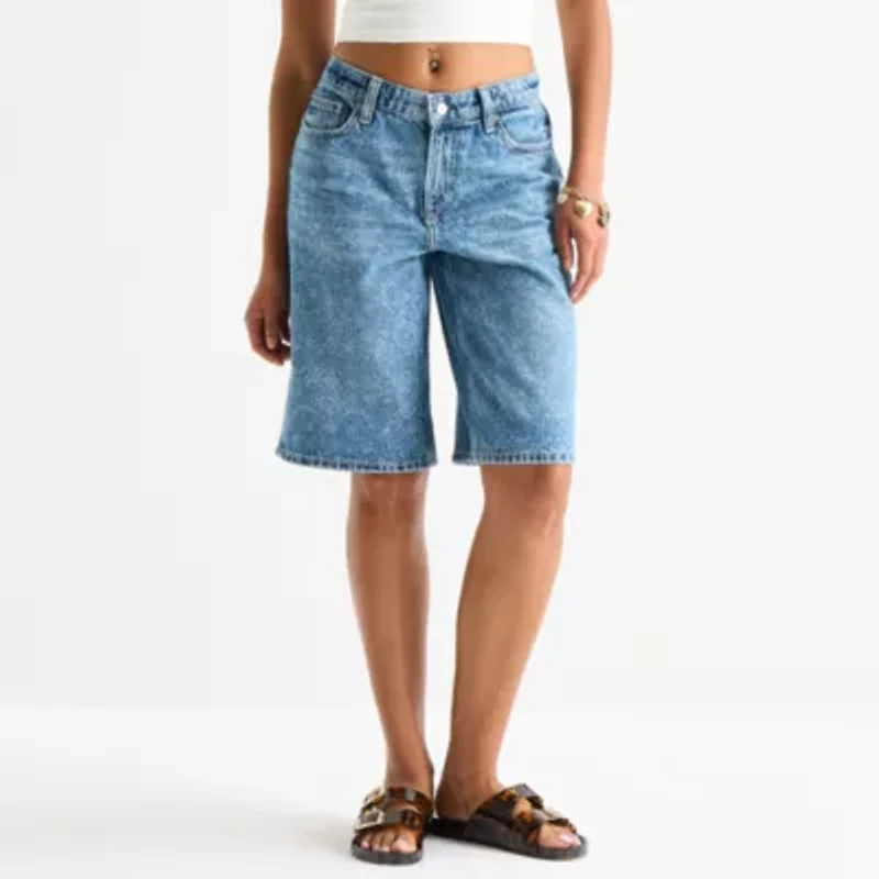 Arizona Womens 12 1/4" Low Rise Juniors Denim Short