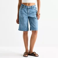 Arizona Womens 12 1/4" Low Rise Juniors Denim Short