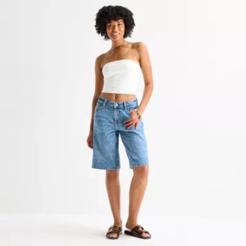 Arizona Womens 12 1/4" Low Rise Juniors Denim Short