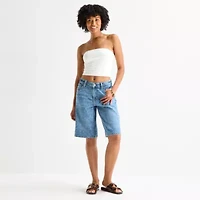 Arizona Womens 12 1/4" Low Rise Juniors Denim Short