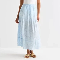 Arizona Womens Juniors Mid Rise Maxi Skirt