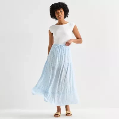 Arizona Womens Juniors Mid Rise Maxi Skirt