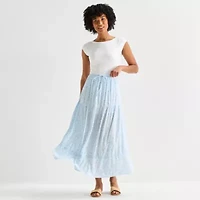 Arizona Womens Juniors Mid Rise Maxi Skirt