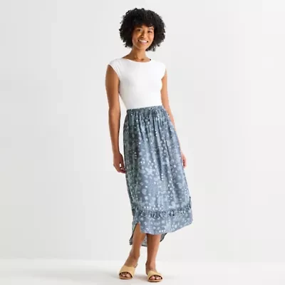 Arizona Womens Juniors Mid Rise Maxi Skirt