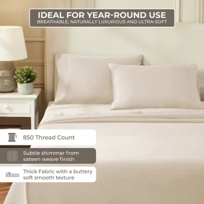 SUPERIOR® Egyptian Cotton Luxury Sateen 850tc Deep Pocket Sheet Set
