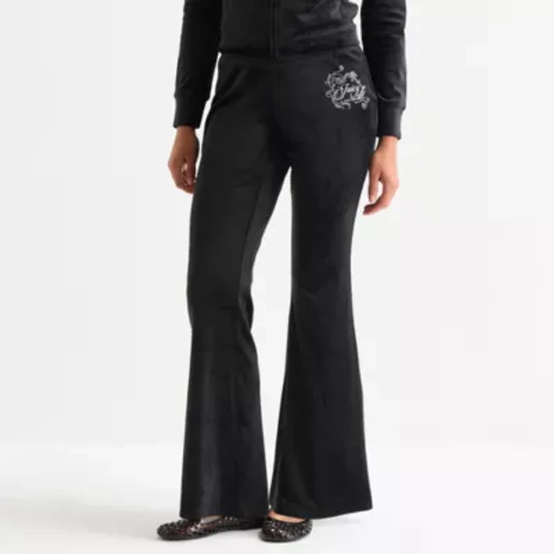 Juicy By Couture Womens Juniors Flare Mid Rise Track Pant