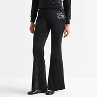 Juicy By Couture Womens Juniors Flare Mid Rise Track Pant