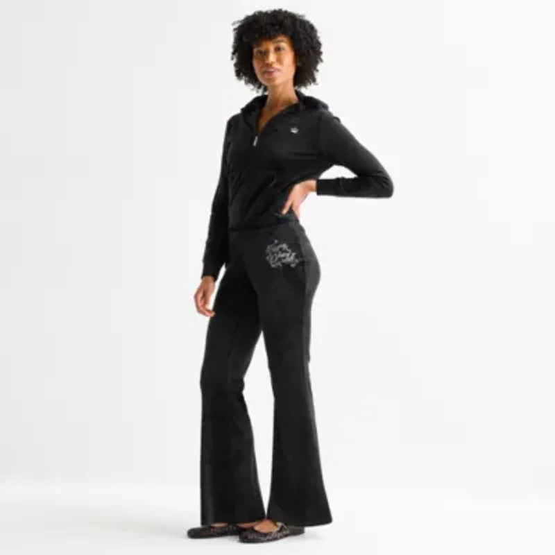 Juicy By Couture Womens Juniors Flare Mid Rise Track Pant