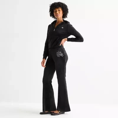 Juicy By Couture Womens Juniors Flare Mid Rise Track Pant