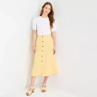 Liz Claiborne Womens Midi A-Line Skirt