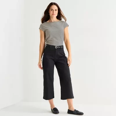 Liz Claiborne Womens Tall Mid Rise Cropped Pant