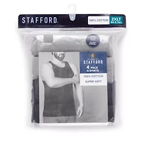 Stafford Super Soft Cotton Mens Round Neck Sleeveless 4 Pack Tank