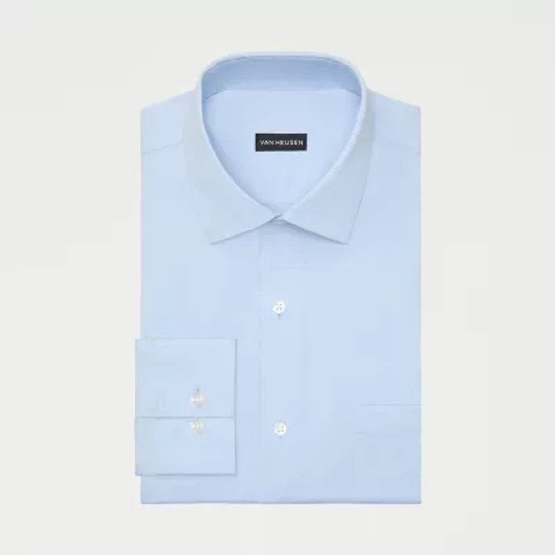 Van Heusen Ultra Flex Mens Regular Fit Stretch Fabric Wrinkle Free Long Sleeve Dress Shirt