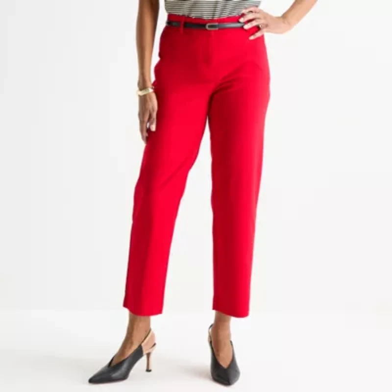 Liz Claiborne Emma Womens Straight Mid Rise Ankle Pant