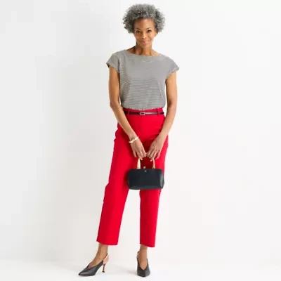 Liz Claiborne Emma Womens Straight Mid Rise Ankle Pant