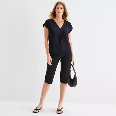 Liz Claiborne Womens Straight Capri Pant