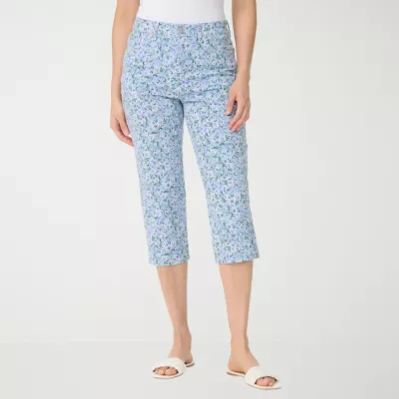 Gloria Vanderbilt Amanda Womens High Rise Stretch Fabric Capri Jean