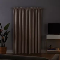 Sun Zero Oslo Rod Pocket Energy Saving 100% Blackout Single Curtain Panel
