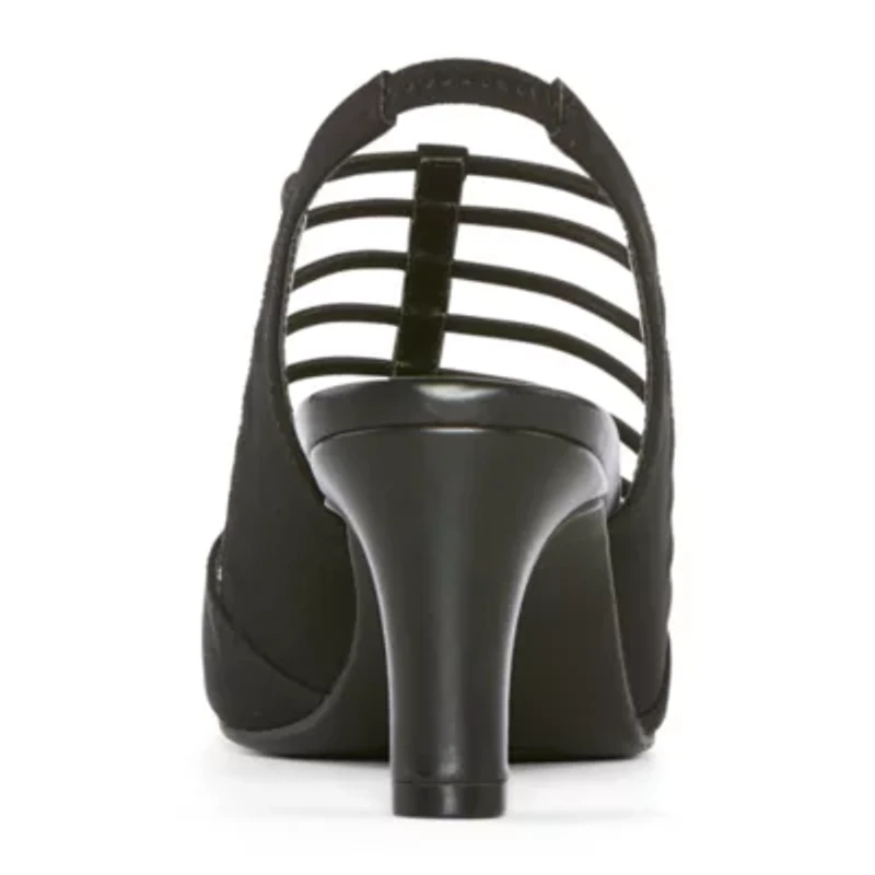 east 5th Neville Womens Round Peep Toe Block Heel Pumps