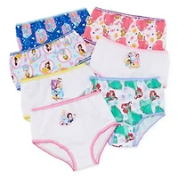 Toddler Girls Princess 7 Pack Brief Panty Tgup7091.