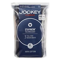 Jockey Classics Cotton Full-Rise Mens 3 Pack Boxer Briefs 9977