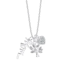 Footnotes Mom Womens Sterling Silver Heart 16 Inch Pendant Necklace