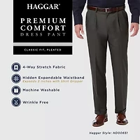 Haggar Premium Comfort Mens Cuffed Classic Fit Dress Pleated Pant