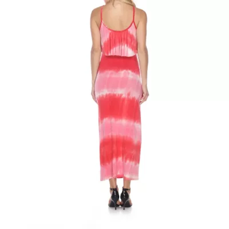 White Mark Kalea Womens Scoop Neck Sleeveless Tie-Dye Maxi Dress