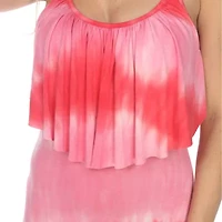 White Mark Kalea Womens Scoop Neck Sleeveless Tie-Dye Maxi Dress
