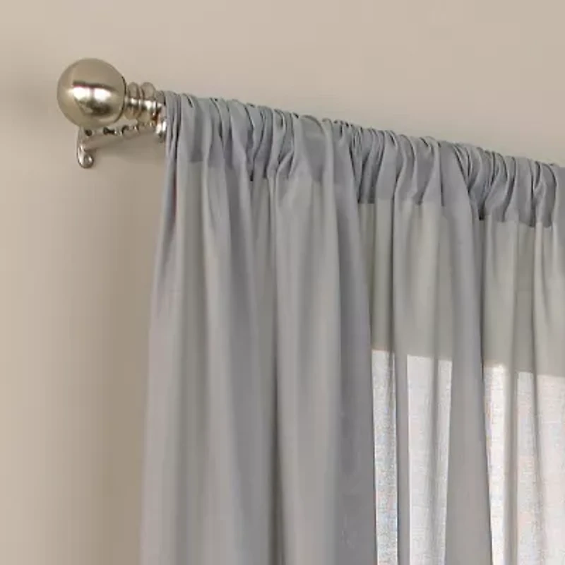 Eclipse Chelsea Rod Pocket Sheer Single Curtain Panel