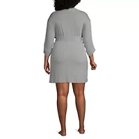 Ambrielle Womens-Plus Kimono Robe 3/4 Sleeve Knee Length
