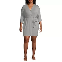 Ambrielle Womens-Plus Kimono Robe 3/4 Sleeve Knee Length