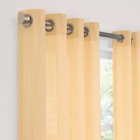 Fieldcrest Arden Solid Cotton Grommet Top Sheer Single Curtain Panel