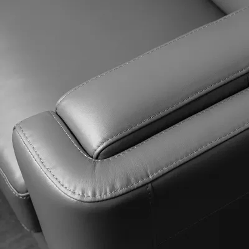 Elm Leather Upholstery Collection Track-Arm Chair