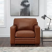 Dillon Leather Upholstery Collection Track-Arm Chair