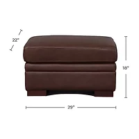 Dillon Leather Upholstery Collection Ottoman