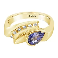 Le Vian® Grand Sample Sale™ Ring featuring 1/2 CT. Blueberry Tanzanite® 1/6 CT. set in 14K Honey Gold™