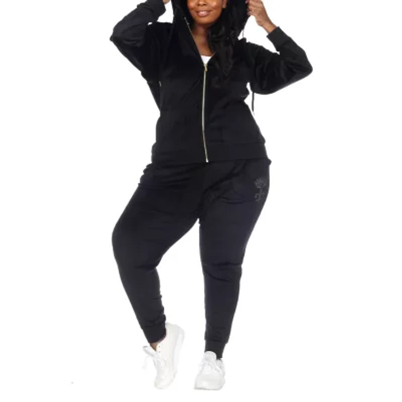 White Mark Adjustable Waist 2-pc. Track Suit Plus