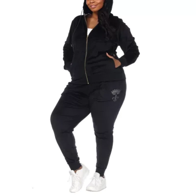 White Mark Adjustable Waist 2-pc. Track Suit Plus