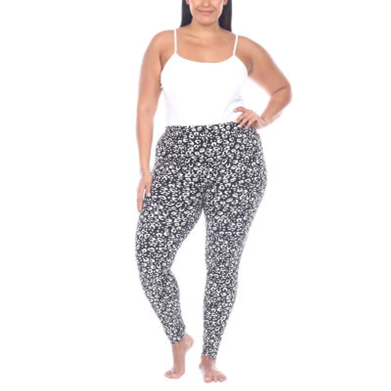 White Mark Womens Mid Rise 28" Plus Full Length Leggings