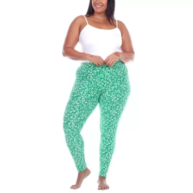 White Mark Womens Mid Rise 28" Plus Full Length Leggings
