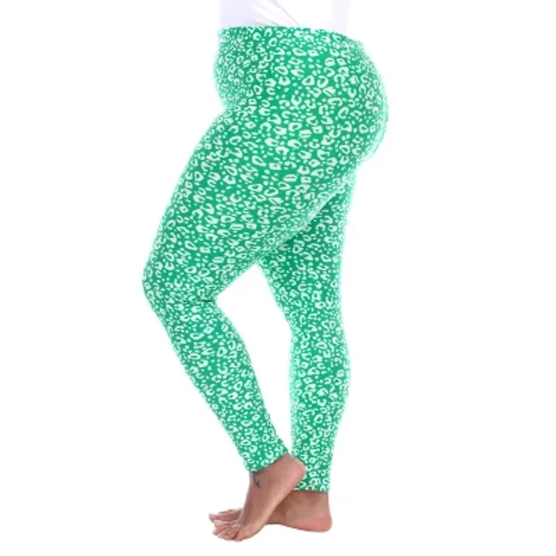 White Mark Womens Mid Rise 28" Plus Full Length Leggings