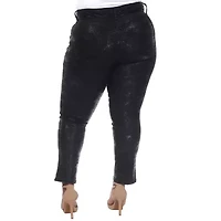White Mark Womens Stretch Fabric Straight Mid Rise Plus Ankle Pant