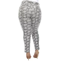White Mark Womens Stretch Fabric Straight Mid Rise Plus Ankle Pant
