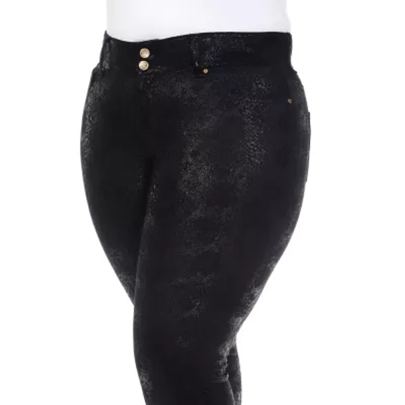 White Mark Womens Stretch Fabric Straight Mid Rise Plus Ankle Pant