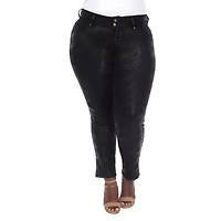 White Mark Womens Stretch Fabric Straight Mid Rise Plus Ankle Pant