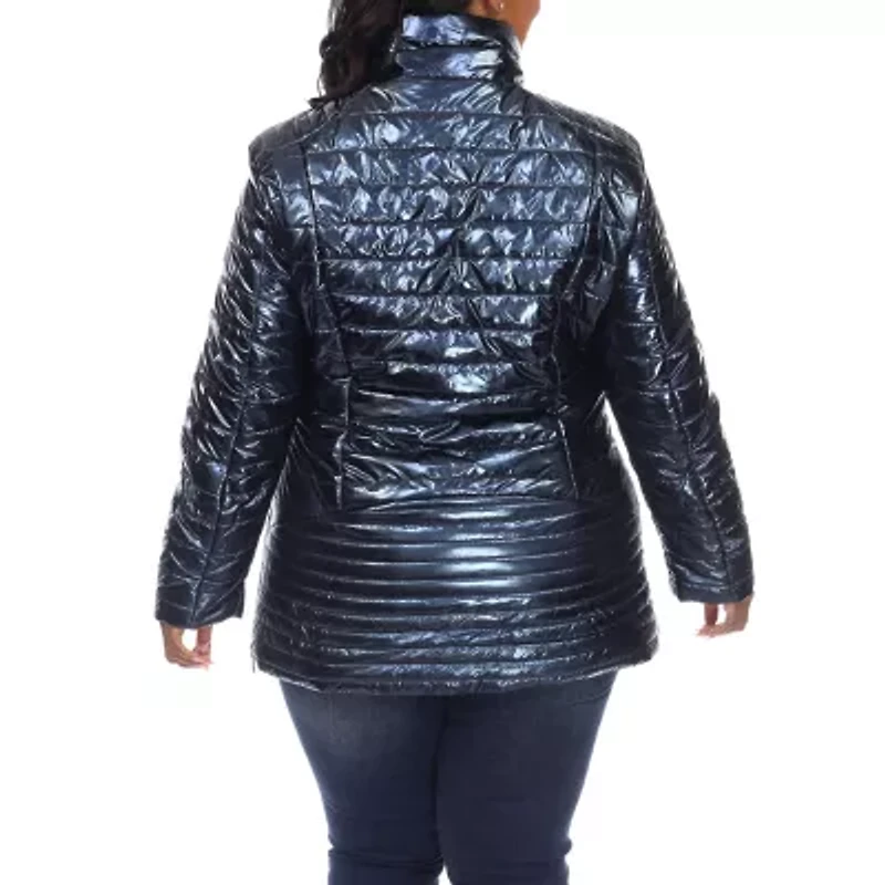 White Mark Womens Water Resistant Midweight Plus Puffer Jacket