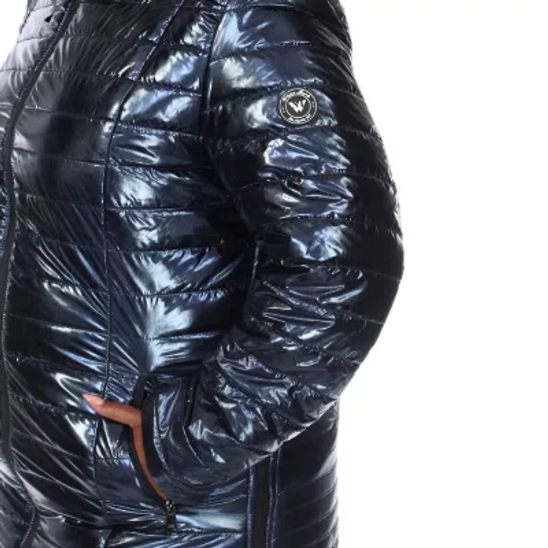 White Mark Womens Water Resistant Midweight Plus Puffer Jacket