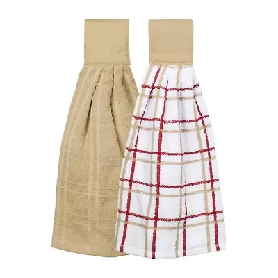 Ritz 2-pc. Solid and Multi Kitchen Tie Towel Set